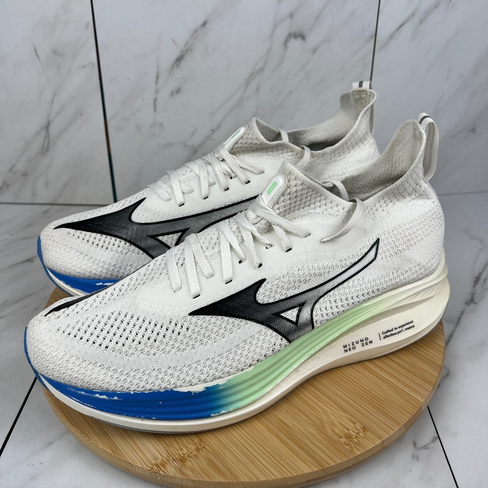 Mizuno Neo Zen Mens Size 13 White Blue Green Running Walk Shoes 411521 - Picture 3 of 12